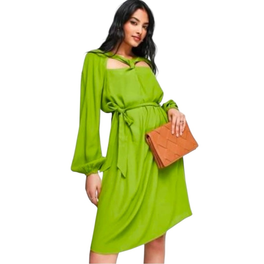 Vero Moda Aware Twist Front Mini Dress with Tie Waist Size Medium